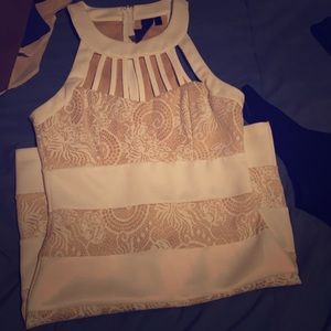 Beige/white dress